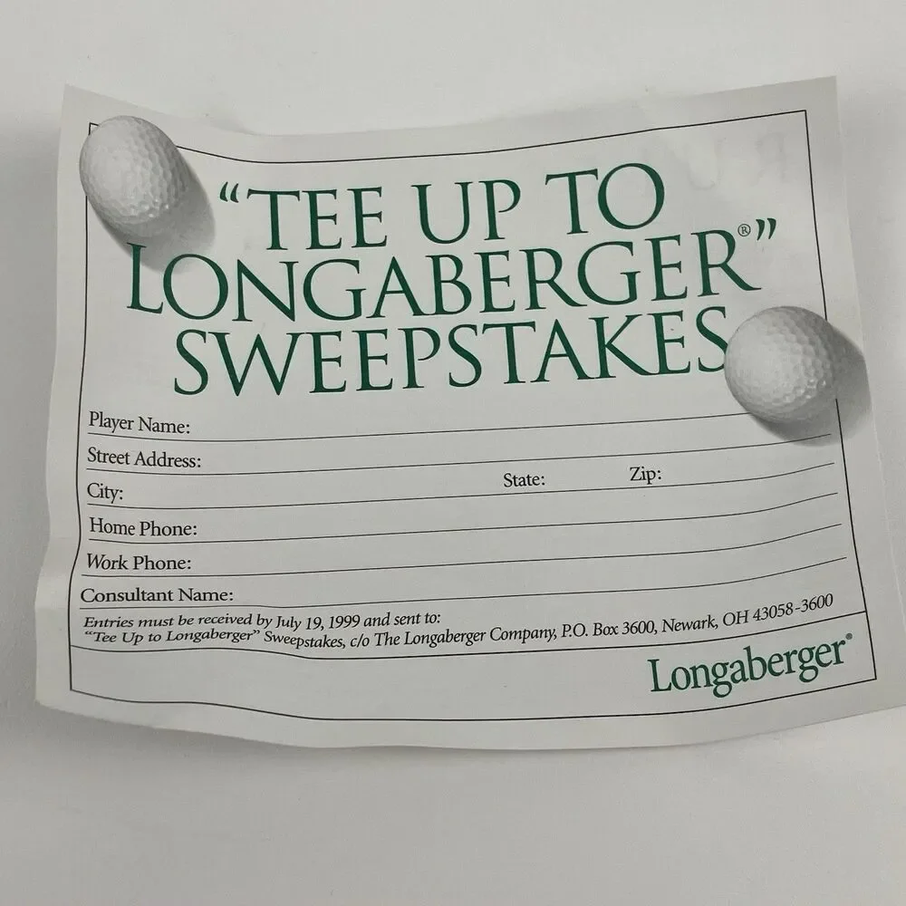 Longaberger Golf Tee Basket 1999 | /w Liner Fathers Day Set Decor VTG (14940)